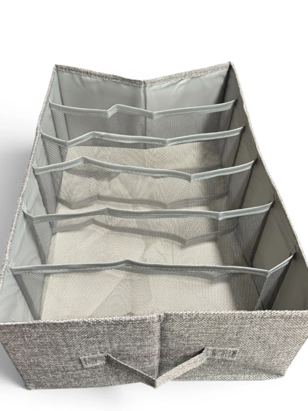 Foldable Gray Drawer Organizer | 5 Compartment Sock & Lingerie Storage